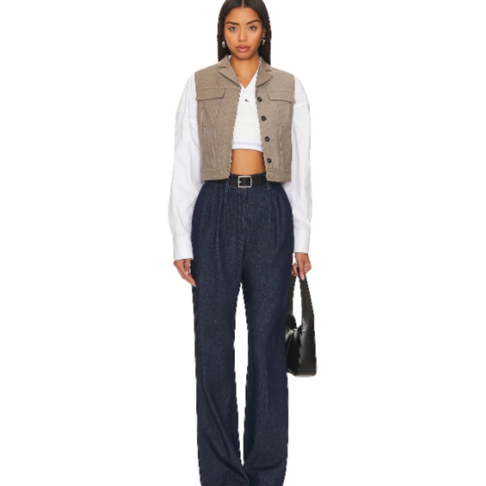 Favorite Daughter Navy Wide Leg Jeans